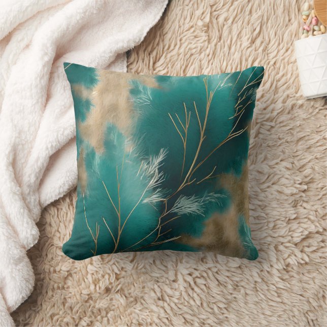 Boho Aquamarin Pillow - Abstrakte Wohngestaltung D Kissen (Decke)