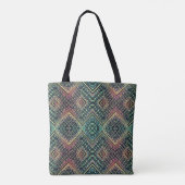 Boho Aquamarin & Pink Multi Tribal Inspiriert Tasche (Rückseite)