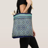Boho Aquamarin, Tan, Black, Blue Tribal Tasche (Von Nahem)