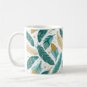 Boho Aquamarin und Gold Feathers Kaffeetasse (Links)