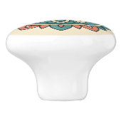 Boho Aquamarin und warme Korallen Moderne Mandala Keramikknauf (Seitenansicht)