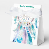 Boho Aquamarine und Lila Dreamcatcher Babydusche Geschenkschachtel (Vorderseite)