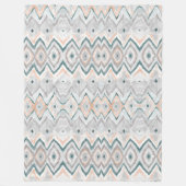 Boho aquamariner Pfirsichblasses graues Fleecedecke (Vorderseite)