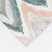 Boho aquamariner Pfirsichblasses graues Fleecedecke (Ecke)