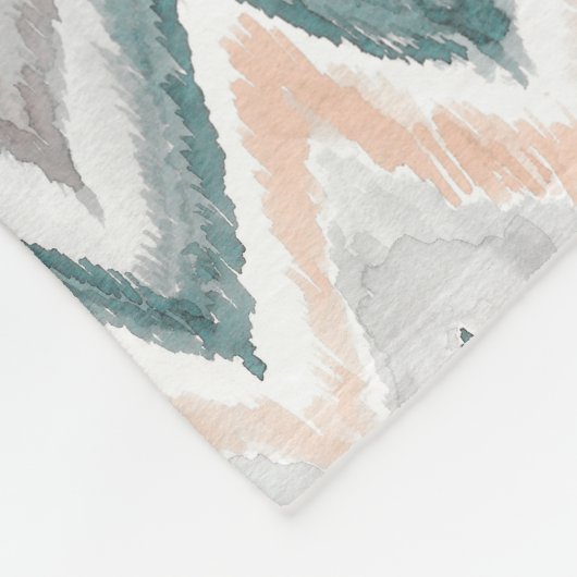 Boho aquamariner Pfirsichblasses graues Fleecedecke (Ecke)