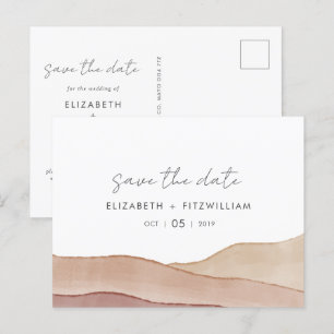 Boho-Aquarell-Abstrakte-Hochzeit-Save-The-Date-Kar Postkarte