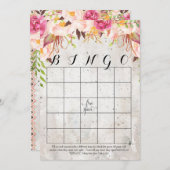 Boho Aquarell Blume Dusche Bingo Karten (Vorne/Hinten)