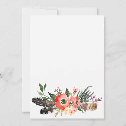 Boho Aquarell Blume Dusche Bingo Karten (Rückseite)