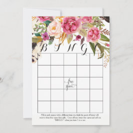 Boho Aquarell Blume Dusche Bingo Karten