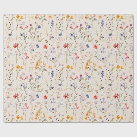 Boho Aquarell-Blume Geschenkpapier (Flach)