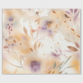 Boho-Aquarell-Blumen-Frühlingsgarten Geschenkpapier (Flach)