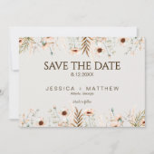 Boho-Aquarell-Blumen-Hochzeitsfoto Save The Date (Vorderseite)