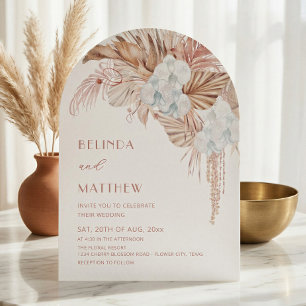 Boho-Aquarell-Blumen-Lässige Hochzeit Einladung