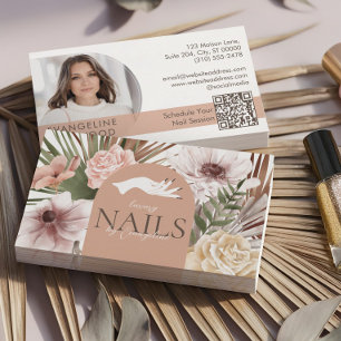 Boho-Aquarell-Blumen-Nageldesignerin-Beauty-Nagel- Visitenkarte