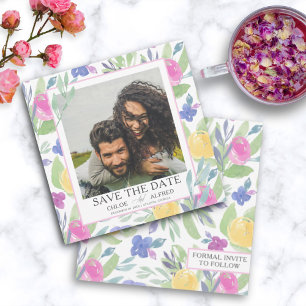 Boho-Aquarell-Blumen Save the Date  Hochzeit