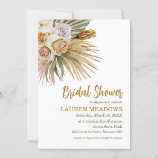 Boho Aquarell Blumendusche Einladung