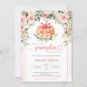 Boho Aquarell Blütenpolka-Dotkürbis Einladung