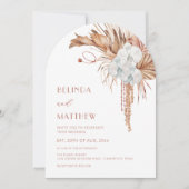 Boho-Aquarell-Bogen-Blumen Einladung (Vorderseite)