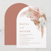 Boho-Aquarell-Bogenförmiges Florales Design Einladung (Vorne/Hinten)