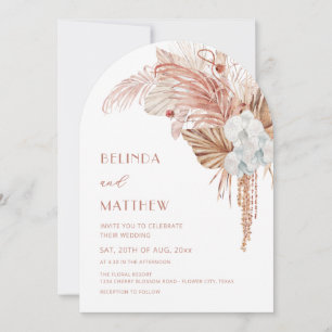 Boho-Aquarell-Bogenförmiges Florales Design Einladung