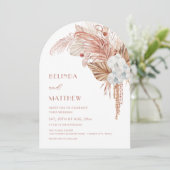 Boho-Aquarell-Bogenförmiges Florales Design Einladung (Stehend Vorderseite)
