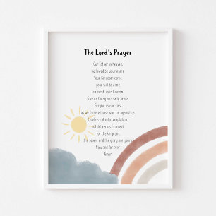 Boho Aquarell das Gebet-Poster des Herrn Poster