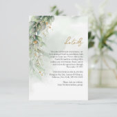 Boho Aquarell Eukalyptus Gold Oval Details Karte (Stehend Vorderseite)