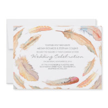 Boho Aquarell Federn Stamm und wilde Hochzeit