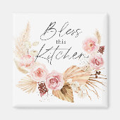 Boho Aquarell Floral Pampas Grass Küche Magnet (Vorne)