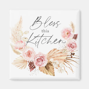 Boho Aquarell Floral Pampas Grass Küche Magnet