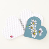Boho-Aquarell-Gänseblümchen-Blauherz-Weihnachtsges Notizblock (Innenseite)