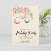 Boho Aquarell-Gesellschaft Weihnachts-Party Einladung (Stehend Vorderseite)