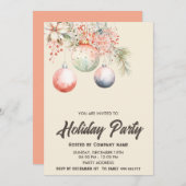 Boho Aquarell-Gesellschaft Weihnachts-Party Einladung (Vorne/Hinten)