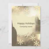 Boho Aquarell Gold Schneeflocken Weihnachts-Party Einladung (Rückseite)