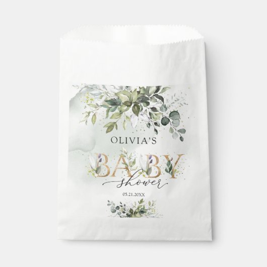 Boho Aquarell Goldbriefe Kinderdusche Geschenktütchen (Vorderseite)