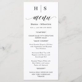 Boho-Aquarell-Herbstblumen Menükarte