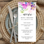 Boho-Aquarell-Herbstblumen Menükarte