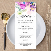 Boho-Aquarell-Herbstblumen Menükarte