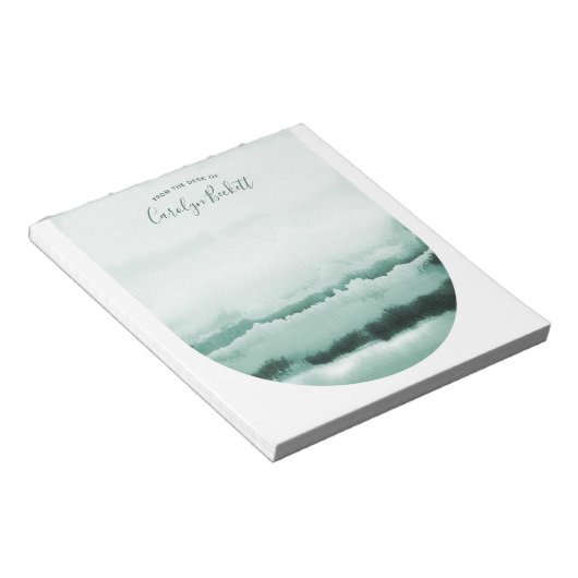 Boho Aquarell Krawatte-Dye Custom Notepad - Grün Notizblock (angewinkelt)