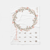 Boho Aquarell Meilenstein Foto Requip Fleecedecke (Vorderseite)