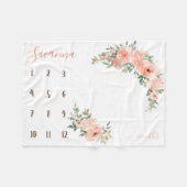 Boho Aquarell Meilenstein Foto Requip Fleecedecke (Vorderseite (Horizontal))