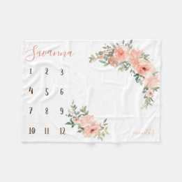 Boho Aquarell Meilenstein Foto Requip Fleecedecke