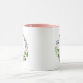 Boho Aquarell mit Blumen u. Monogramm des Tasse (Zentrum)