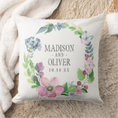 Boho Aquarell mit Blumen u. Schmetterling Wedding Kissen (Decke)