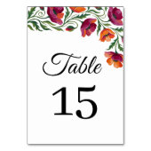 Boho-Aquarell-Mohn-Blumen-Hochzeit-Tischnummer Tischnummer (Rückseite)