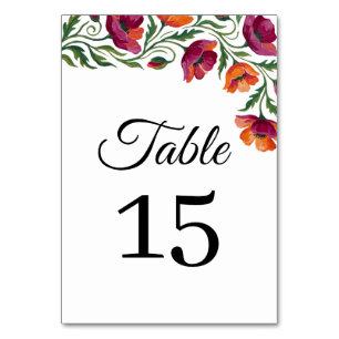 Boho-Aquarell-Mohn-Blumen-Hochzeit-Tischnummer Tischnummer
