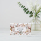 Boho-Aquarell-Protea-Wildblumen-Gärtner Visitenkarte (Stehend Vorderseite)