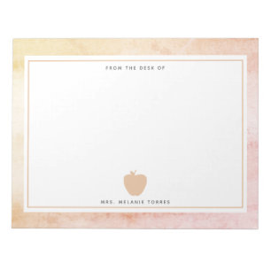 Boho Aquarell-Rosa-Apple-Lehrer Notizblock