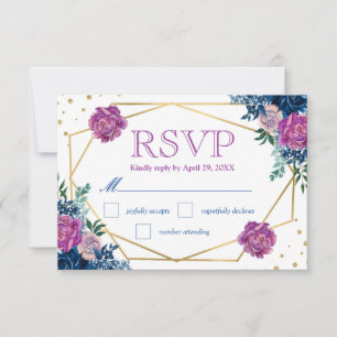 Boho-Aquarell-Sommerblumen-Hochzeit-RSVP RSVP Karte