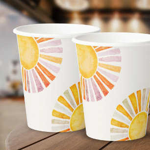 Boho-Aquarell-Sonnenschein-Baby-Party Pappbecher